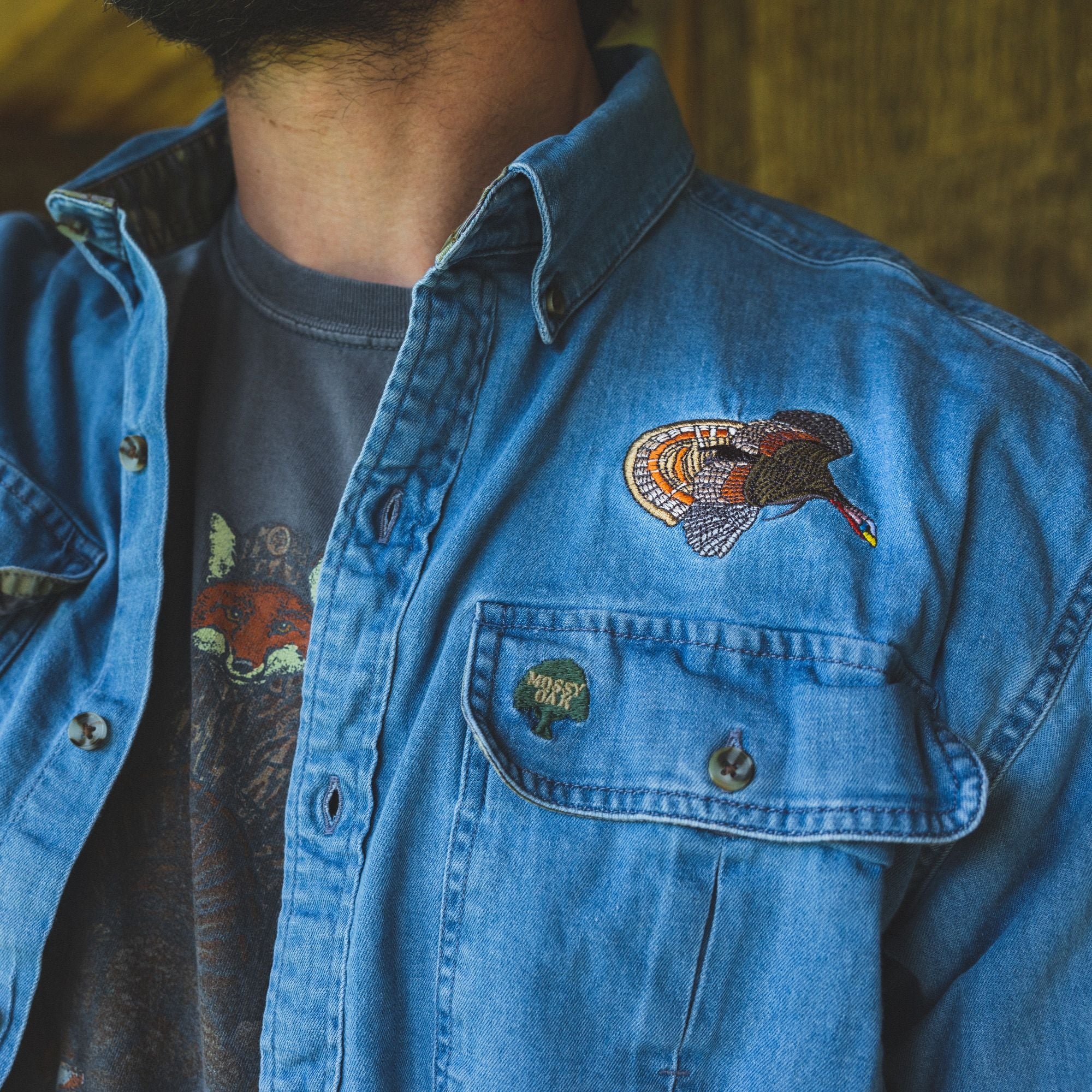Wright Flying Turkey Shirt | Denim - Image 3